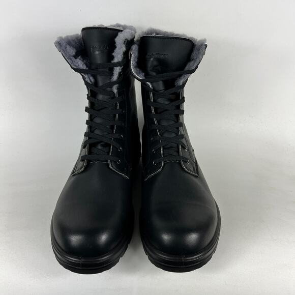 Blundstone 1465 Men's 11 Triple Black Leather Lace Up Ankle Winter Thermal Boots - Picture 4 of 12